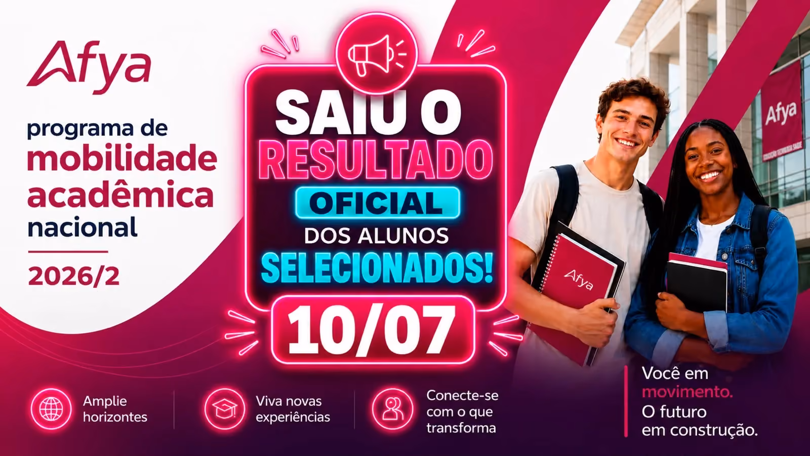 Afya divulga resultado final do Programa de Mobilidade Acadêmica Nacional 2026.2