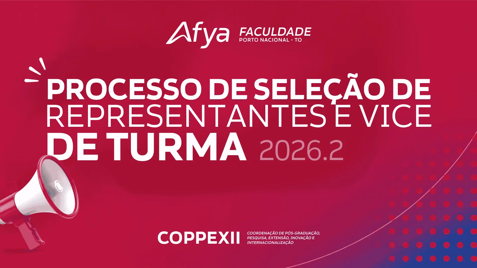 Seleção de representantes e vice-representantes de turma - 2026.2