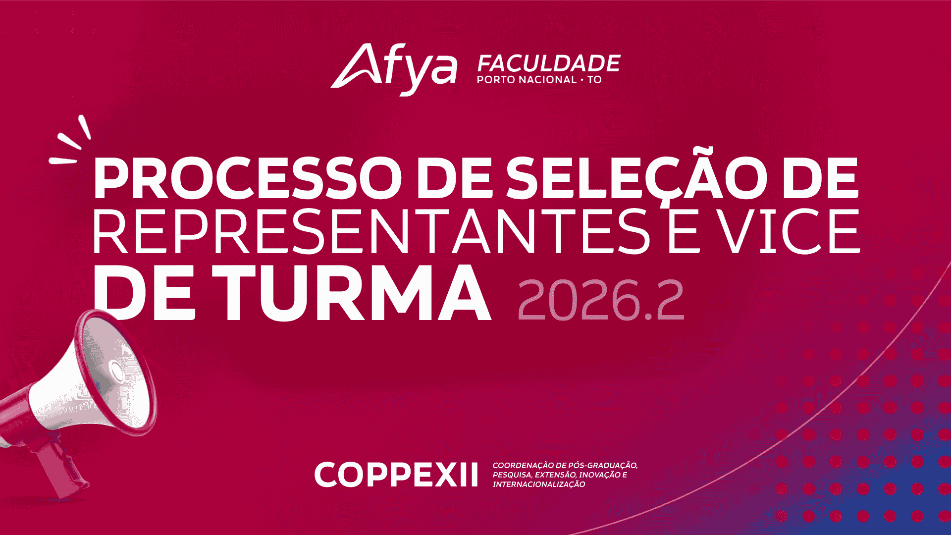 Seleção de representantes e vice-representantes de turma - 2026.2