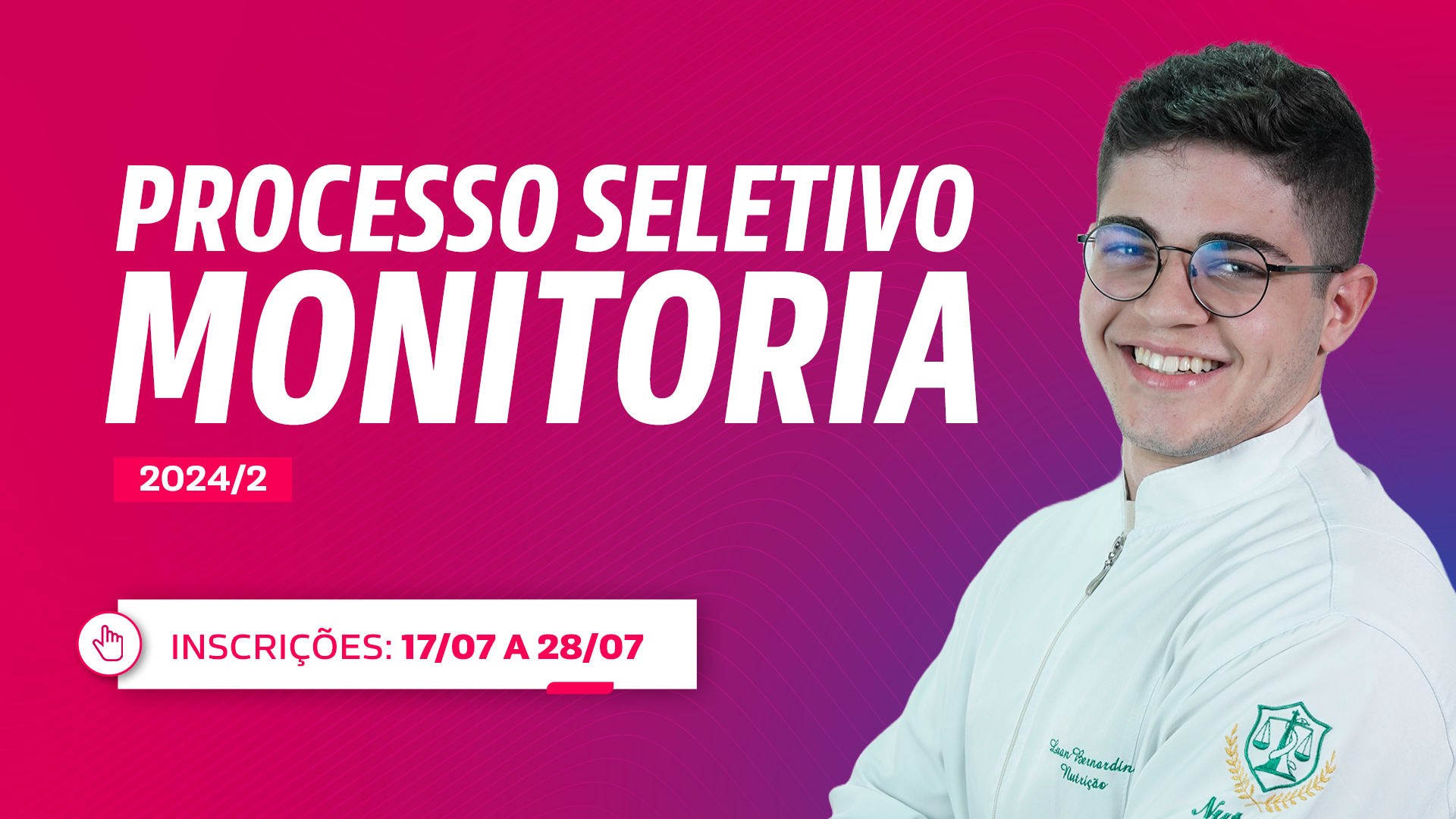 Estão abertos os processos seletivos de monitoria para os alunos dos cursos SHE, Medicina e internato
