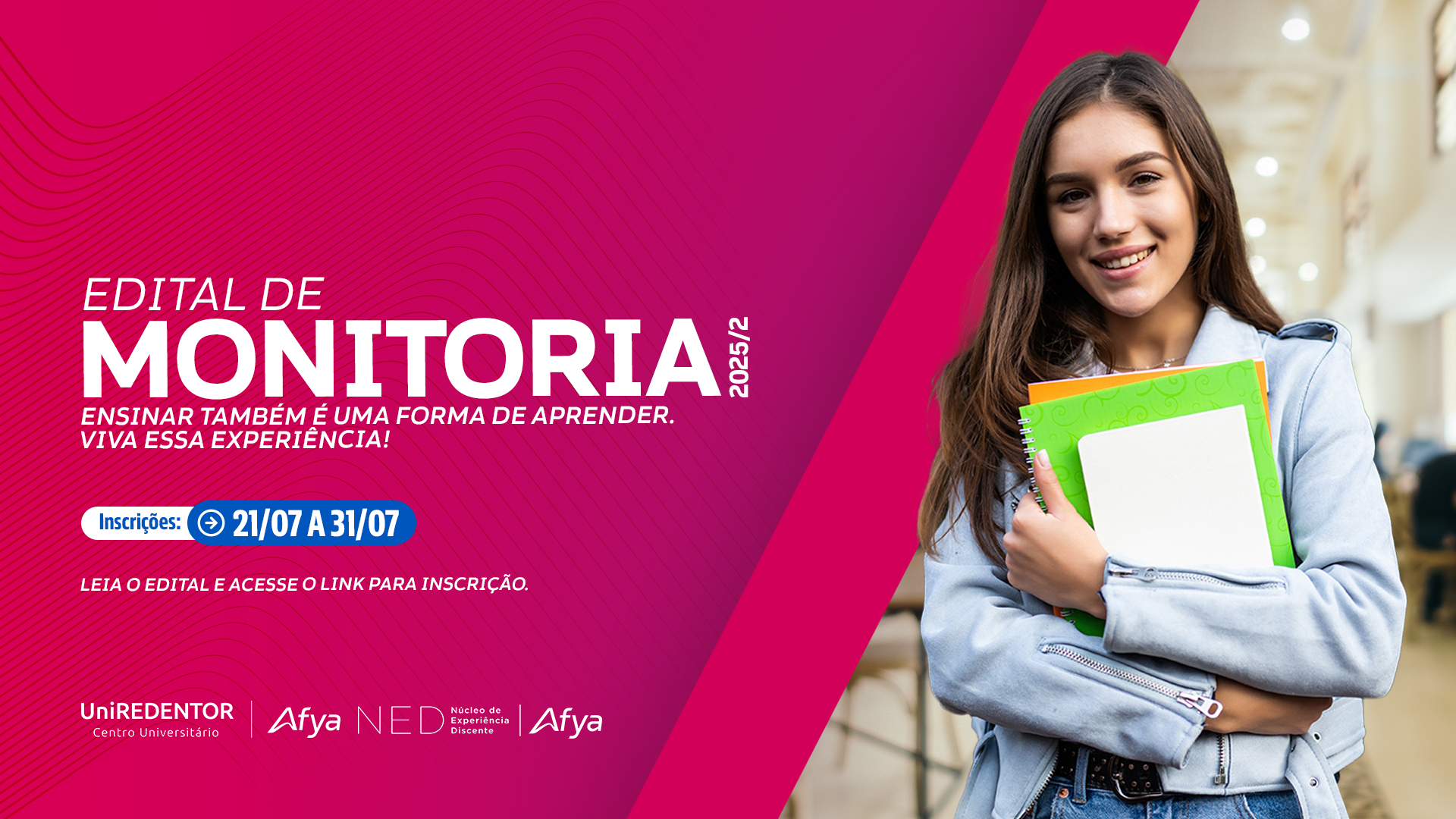 Inscrições abertas para Monitoria 2025.2