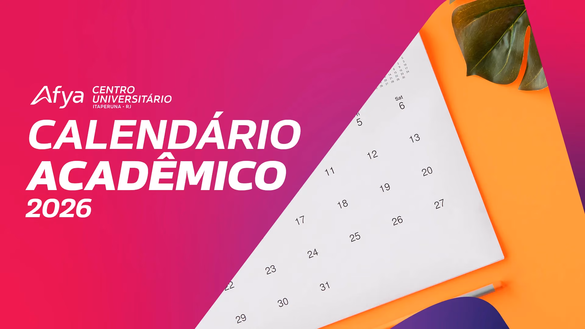 O Calendário Acadêmico 2026 já está disponível!
