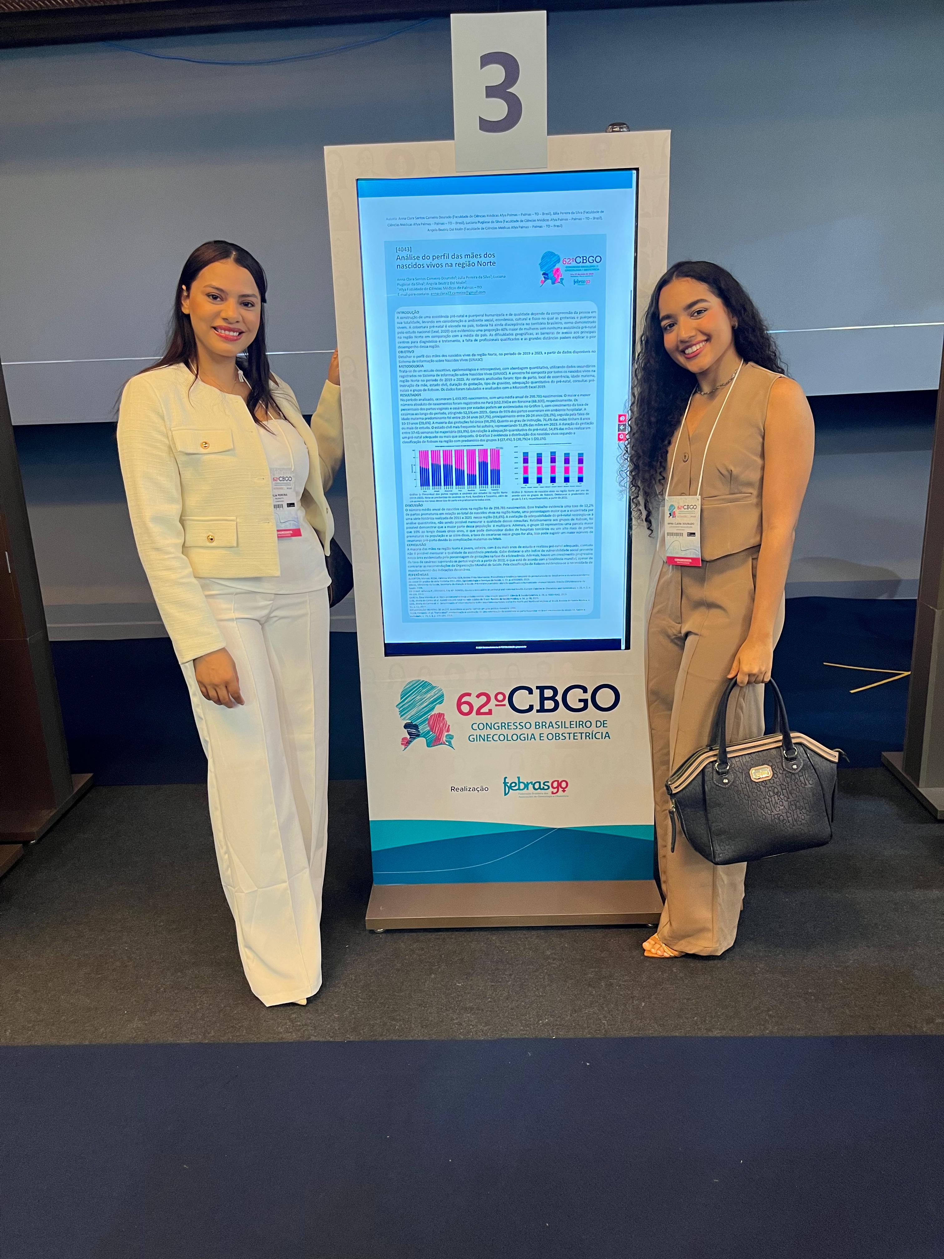 Acadêmicas e professoras da Afya Palmas apresentam trabalho no 62º Congresso Brasileiro de Ginecologia e Obstetrícia