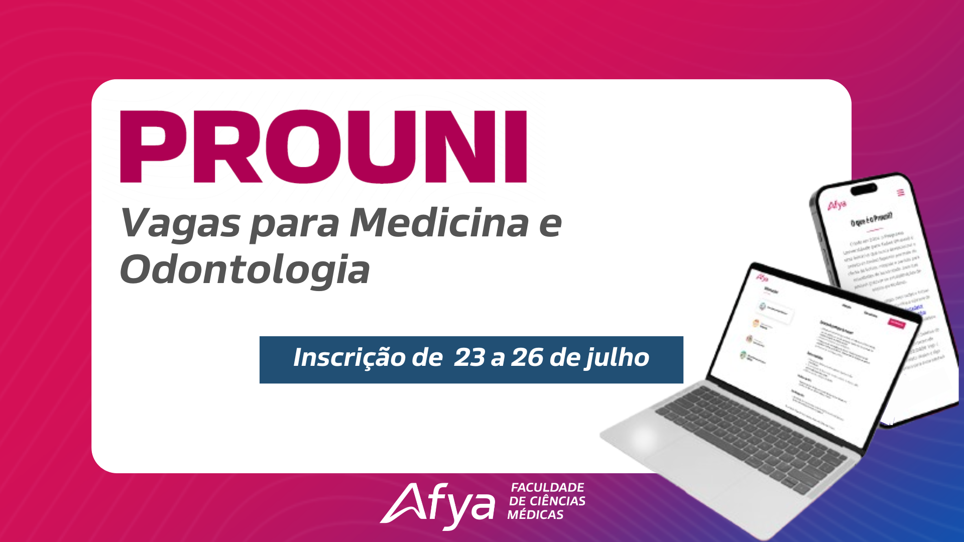 Afya Palmas Oferta 16 Bolsas Integrais pelo PROUNI