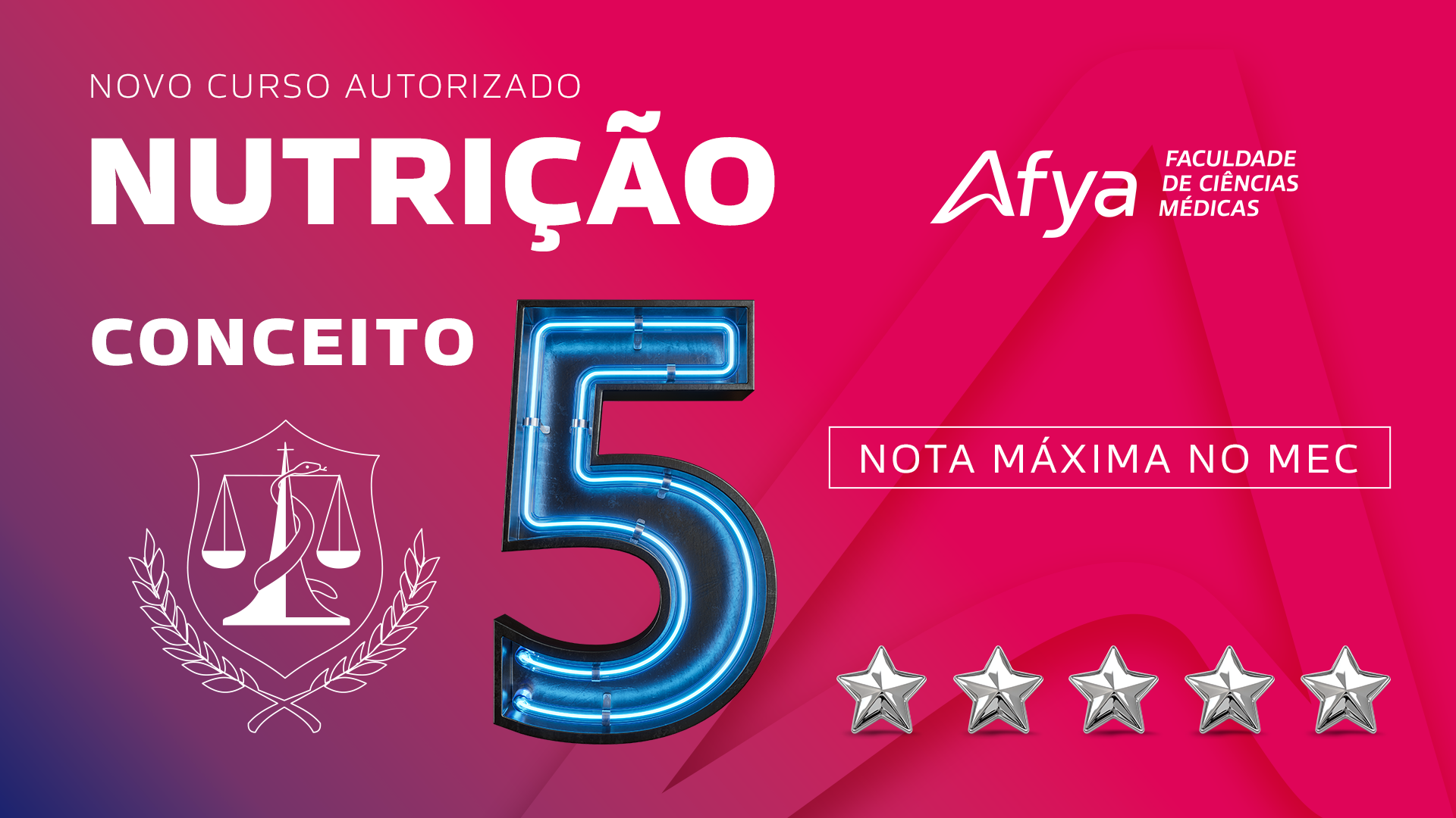 Afya Palmas conquista nota máxima do MEC para o curso de Nutrição