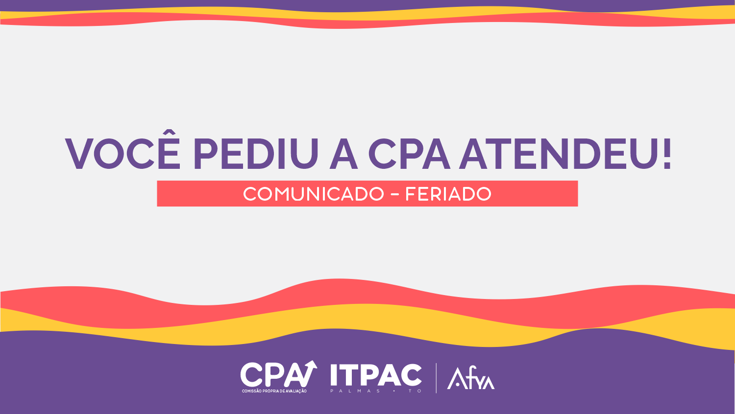 Comunicado - Feriado