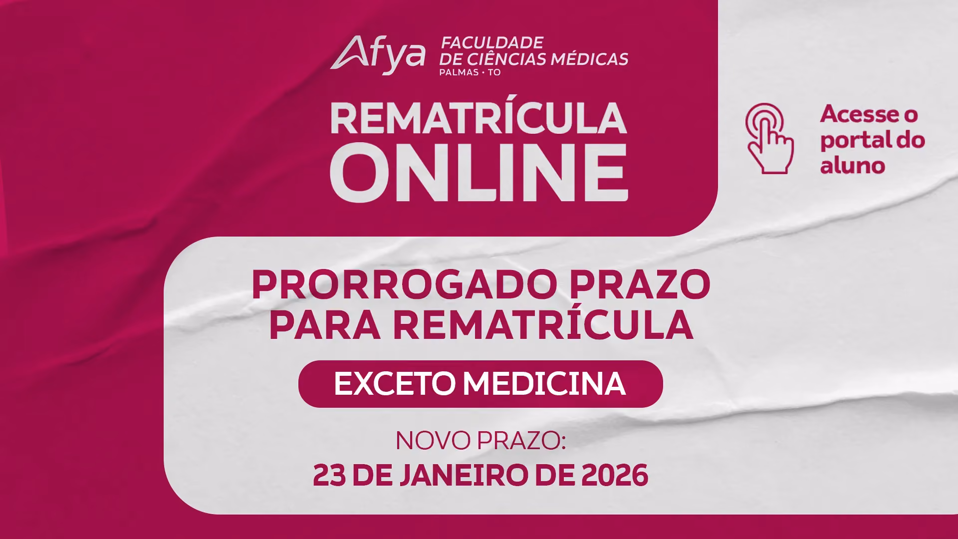 Comunicado de Prorrogação: Renovação de Matrícula 2026.1 para Cursos SHE