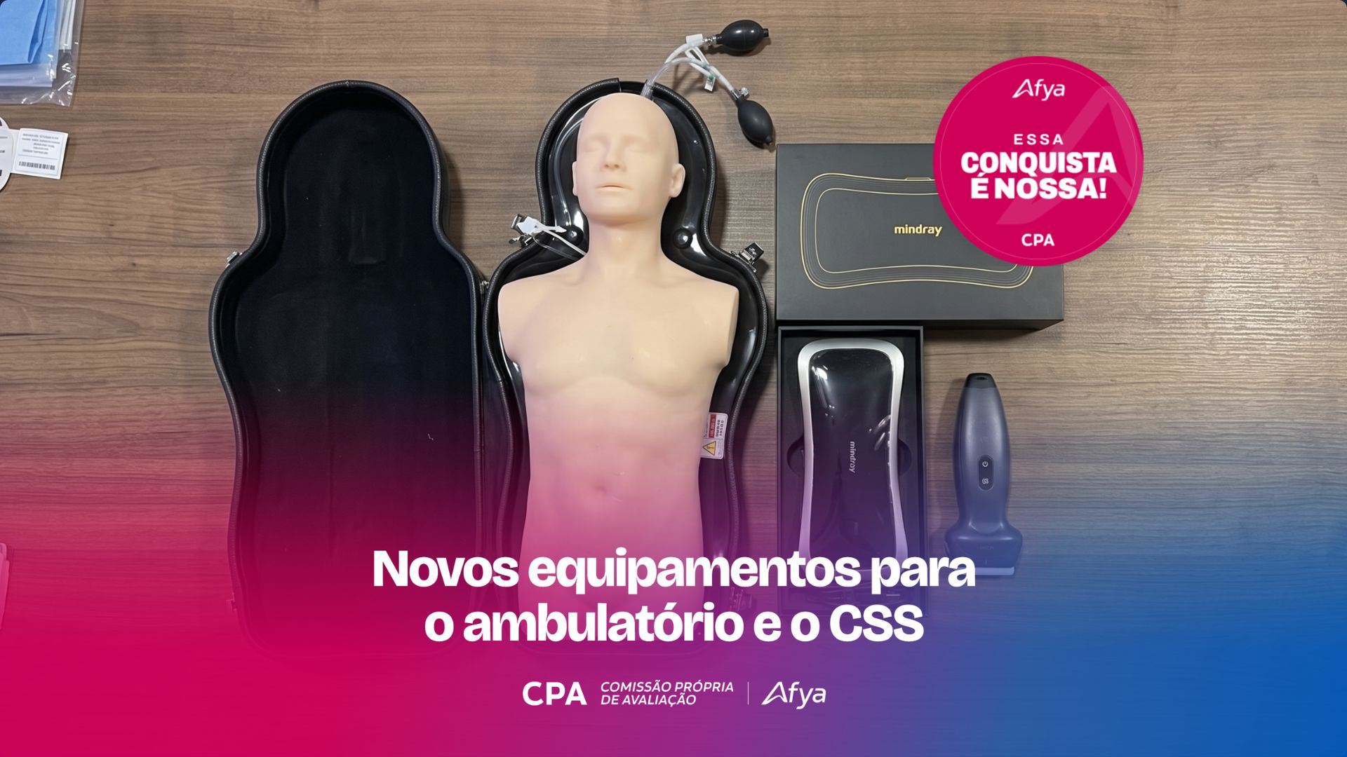Avaliação da CPA resulta em entrega novos equipamentos para prática em saúde.