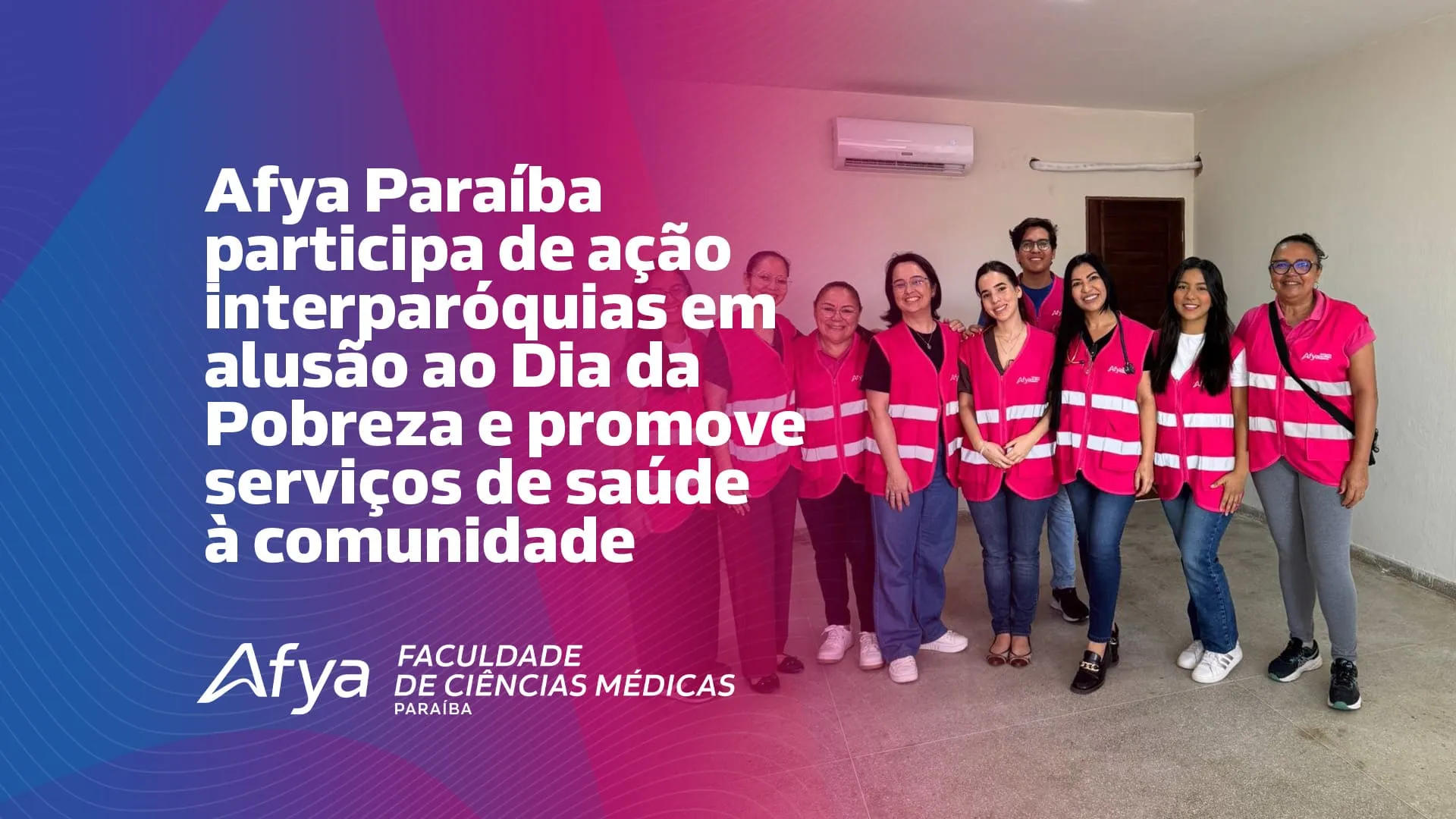 Afya Paraíba participa de ação interparóquias em alusão ao Dia da Pobreza e promove serviços de saúde à comunidade