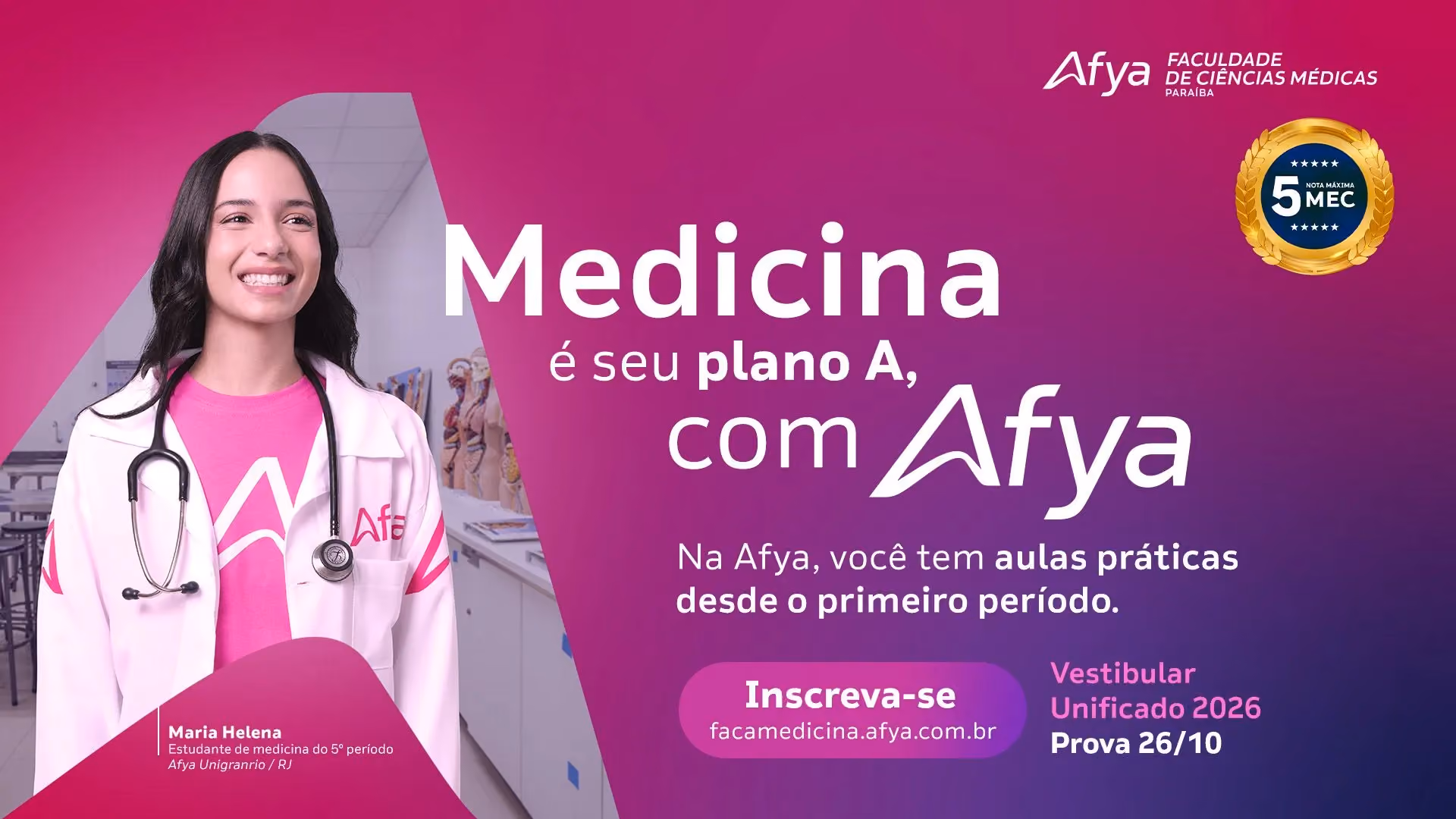 Divulgado! Edital processo seletivo para o curso de medicina 2026.1