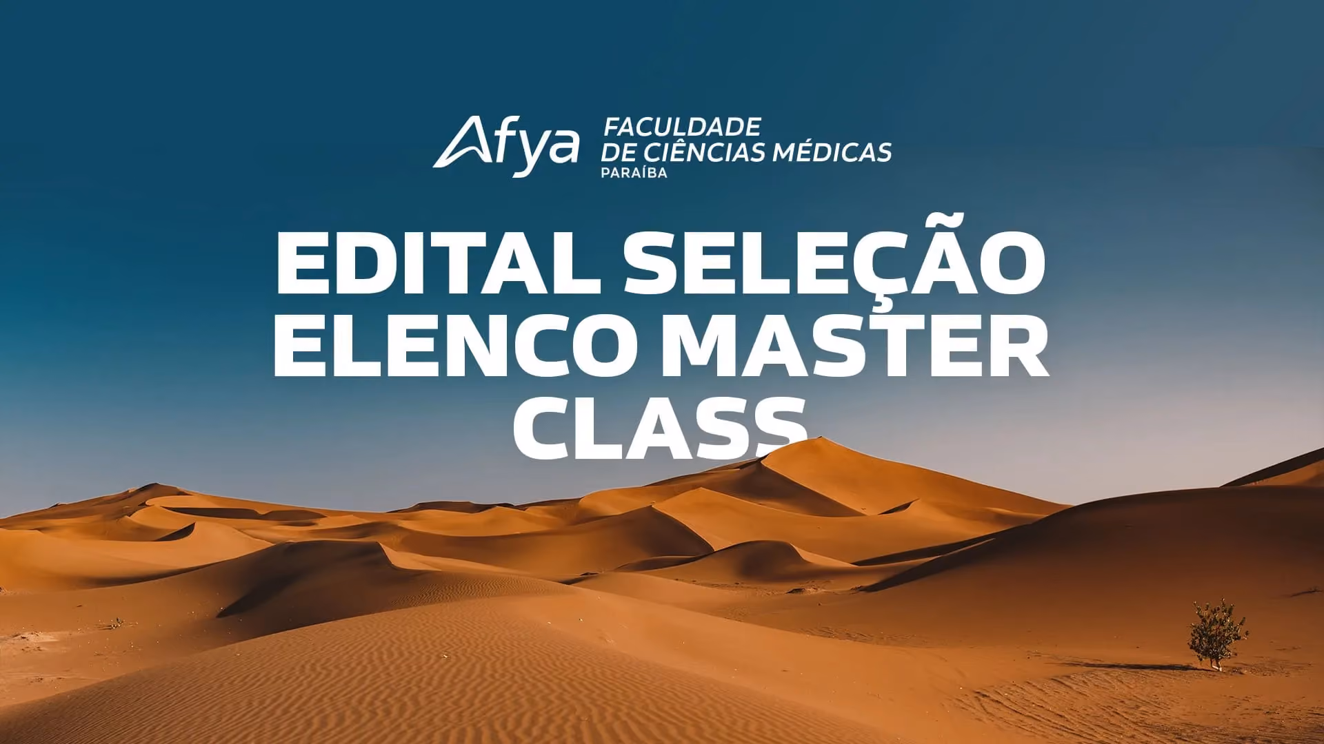 Publicado edital de seleção de estudantes para o elenco do Masterclass Afya Paraíba 2025.2