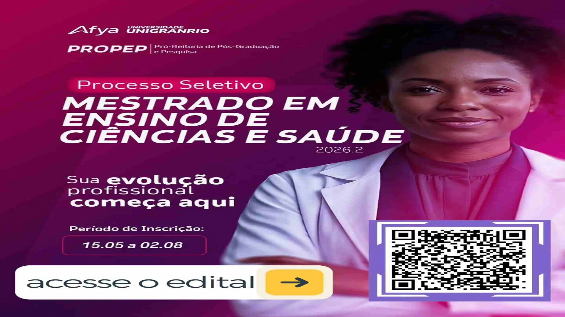 Novidade! Processo de seleção Mestrado