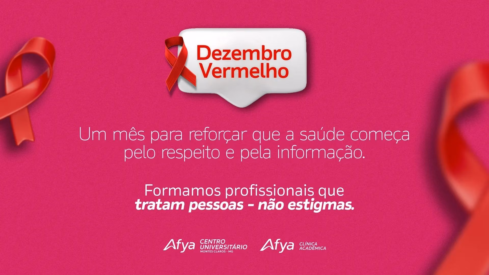 Dezembro Vermelho: Afya Clínica Acadêmica reforça serviços de prevenção, testagem e cuidado especializado no combate ao HIV/AIDS