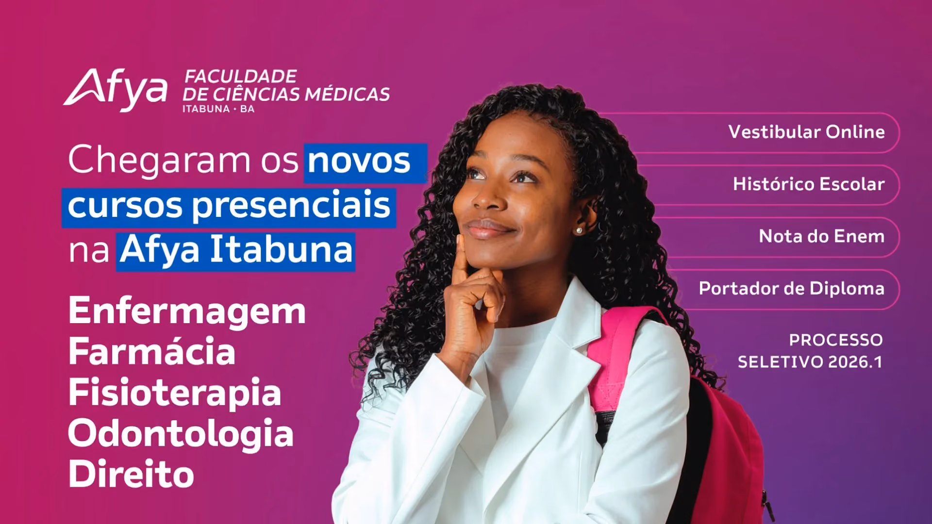 Afya Itabuna expande oferta acadêmica e abre inscrições para novos cursos presenciais
