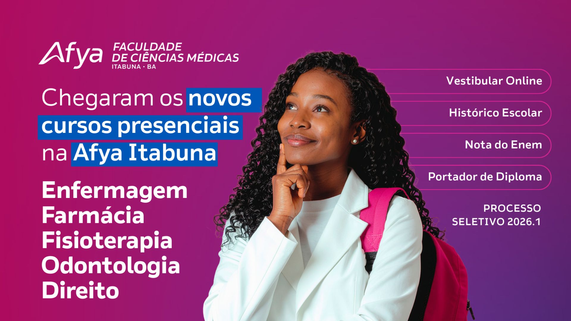 Afya Itabuna expande oferta acadêmica e abre inscrições para novos cursos presenciais