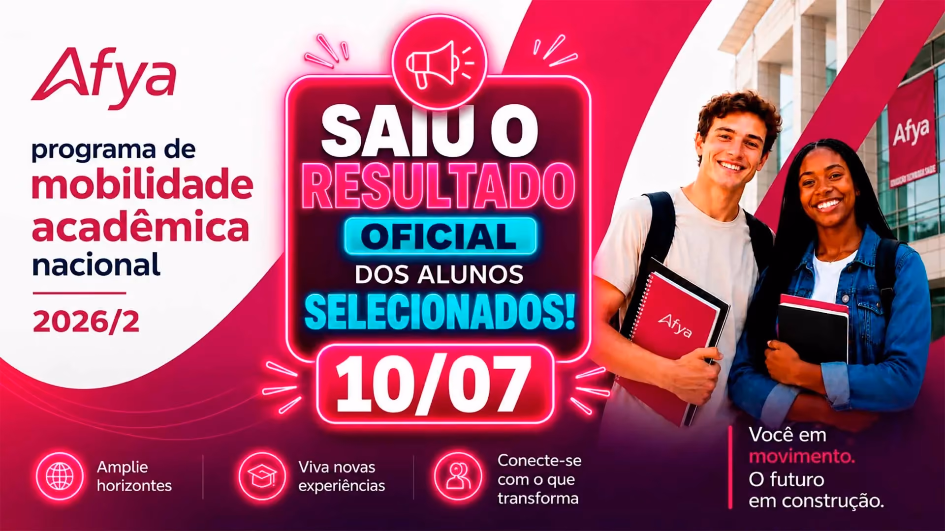 Afya divulga o resultado da Mobilidade Acadêmica Nacional 2026.2