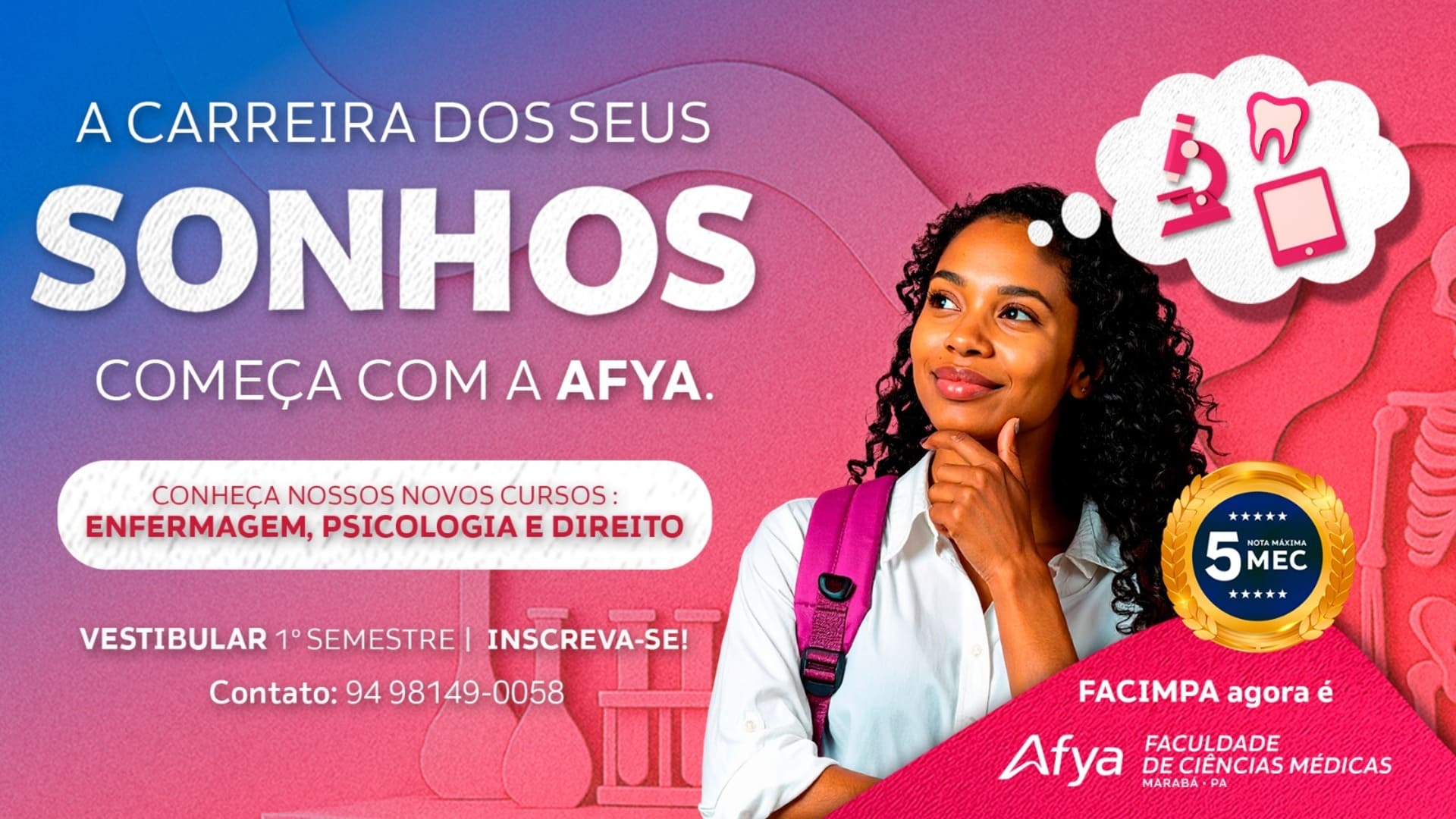 Afya Marabá amplia oferta acadêmica com novos cursos de graduação