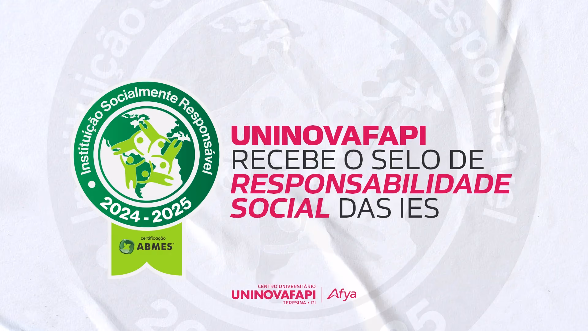 Certificação "Selo Instituição Socialmente Responsável"