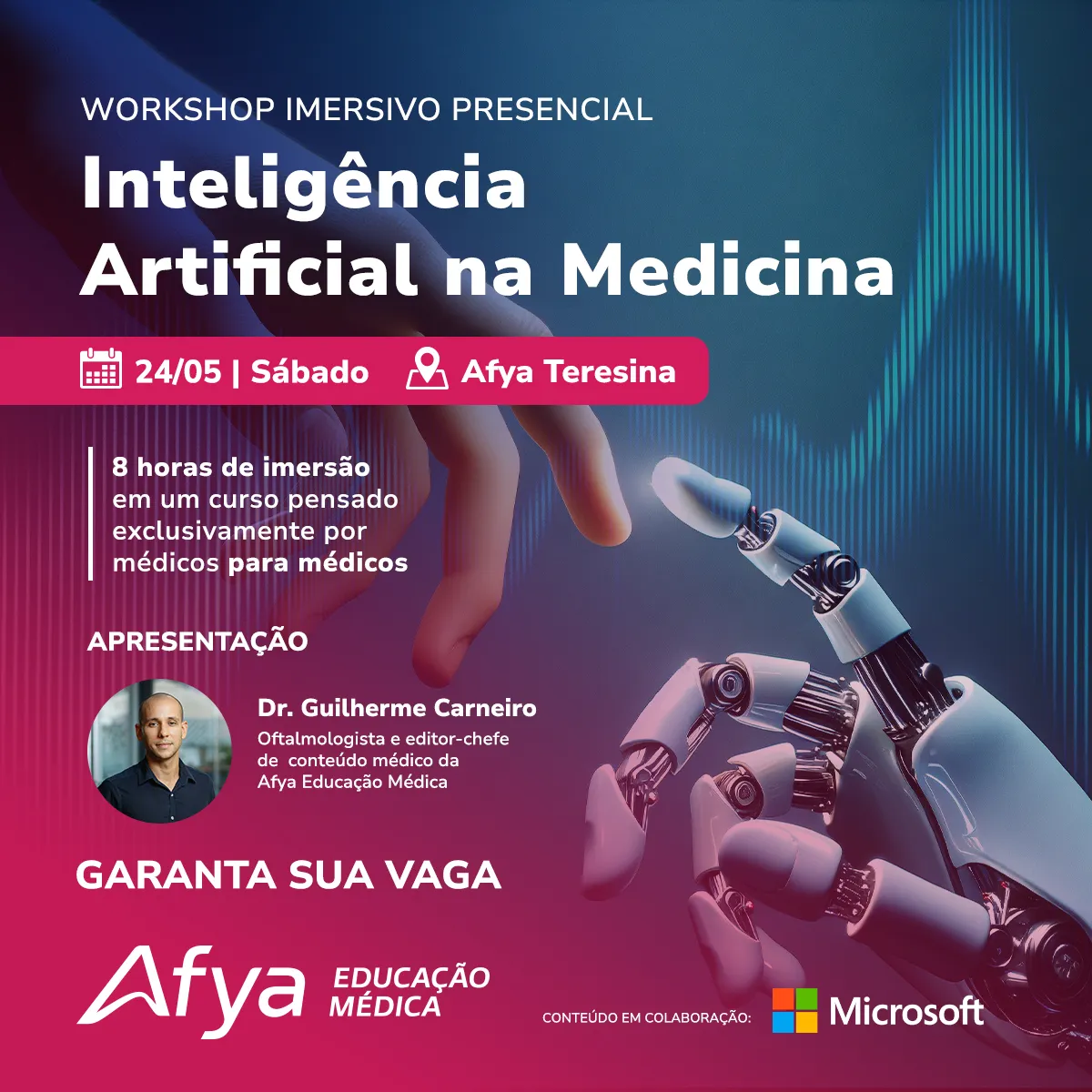 Workshop Imersivo Presencial: Inteligência Artificial na Medicina acontecerá em Teresina