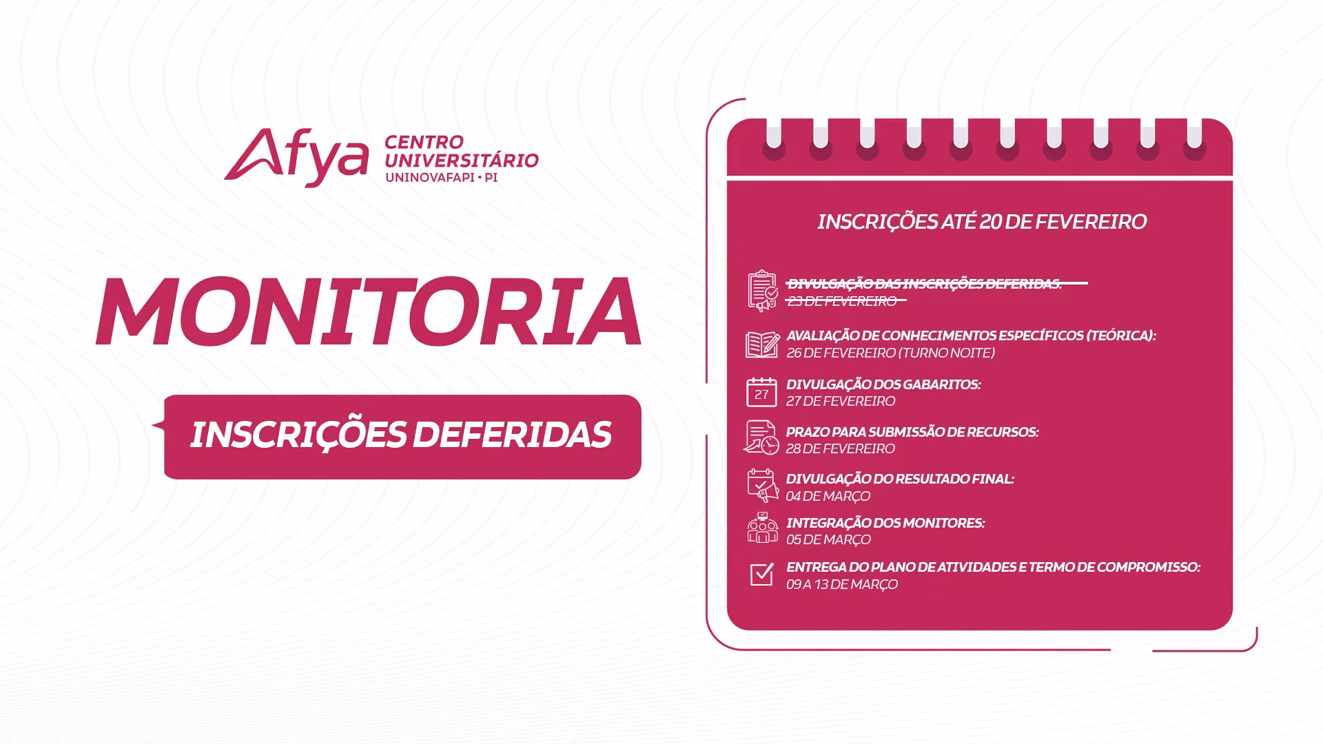 Monitoria 2026.1: Confira as inscrições deferidas
