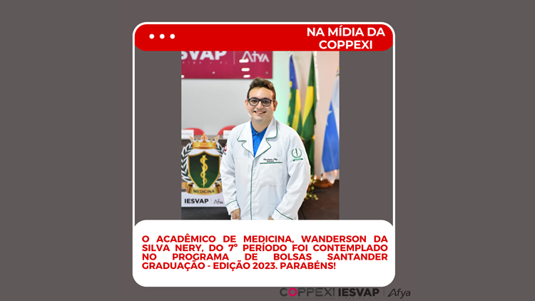 Acadêmico de Medicina do IESVAP é contemplado no programa de bolsas Santander graduação - edição 2023