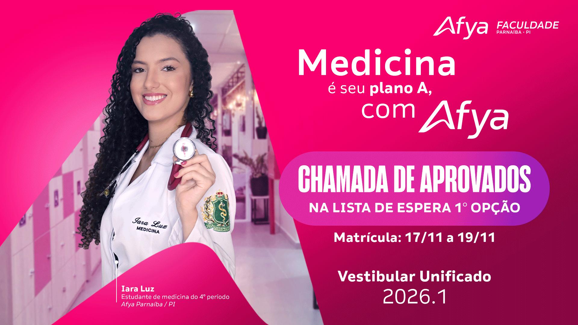 APROVADOS EM LISTA DE ESPERA REFERENTE VESTIBULAR ONLINE A ESCOLHA DE 1ª OPÇÃO MEDICINA 2026.1