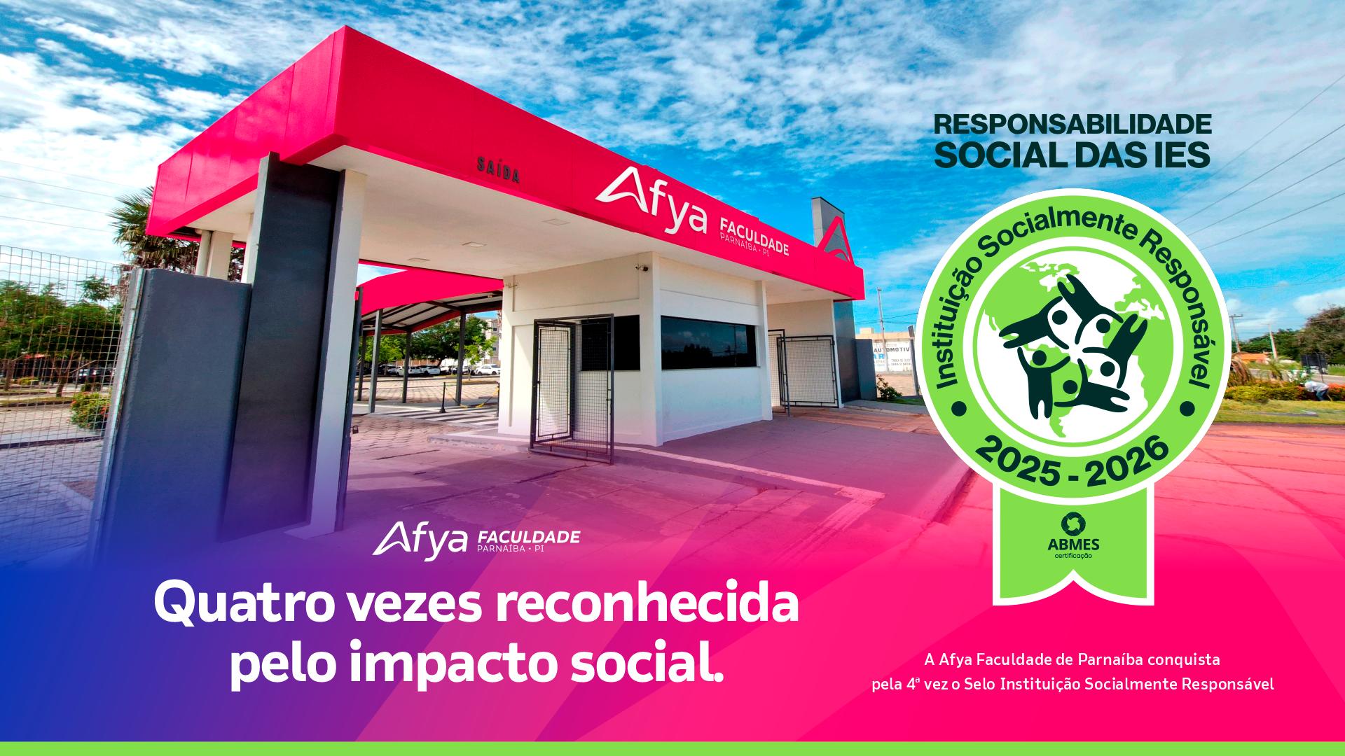 Afya Parnaíba conquista, pela quarta vez, o Selo de Instituição Socialmente Responsável 2025/2026