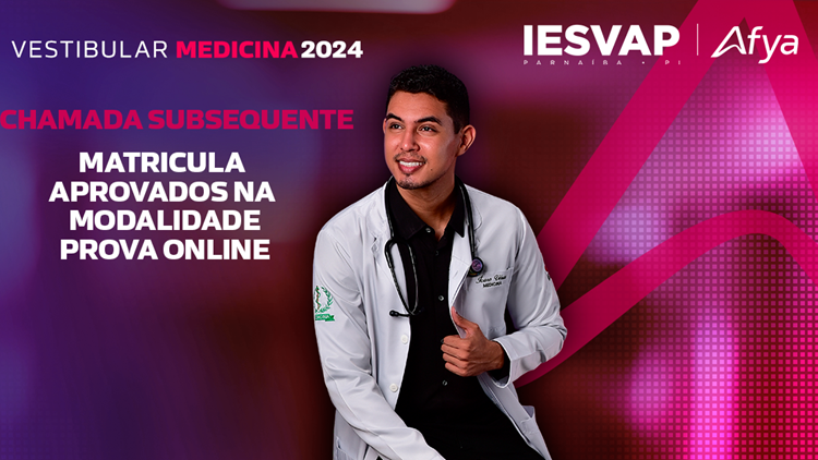 CHAMADA SUBSEQUENTE PARA MATRÍCULA DOS APROVADOS NA LISTA DE ESPERA MODALIDADE PROVA ONLINE - 1º SEMESTRE LETIVO DE 2024 23/01 a 24/01