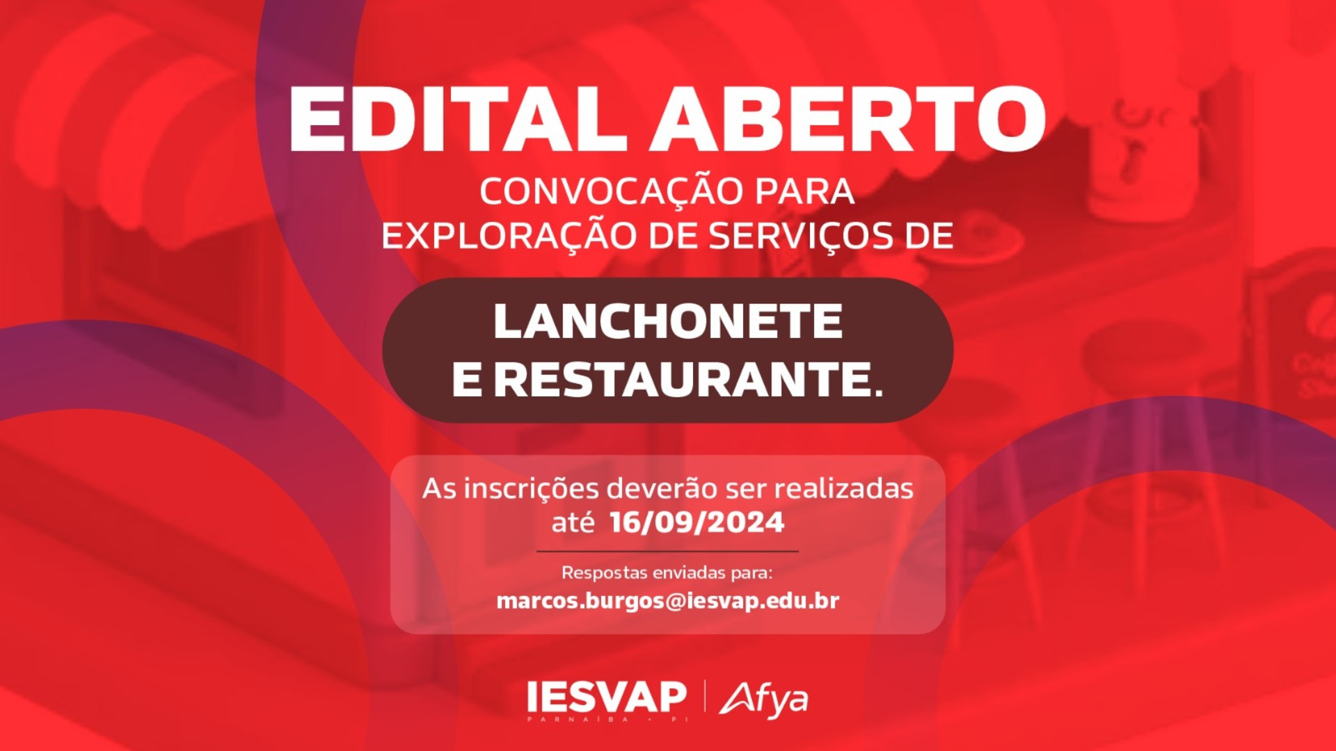 Edital de convocação para exploração de serviços de lanchonete/restaurante