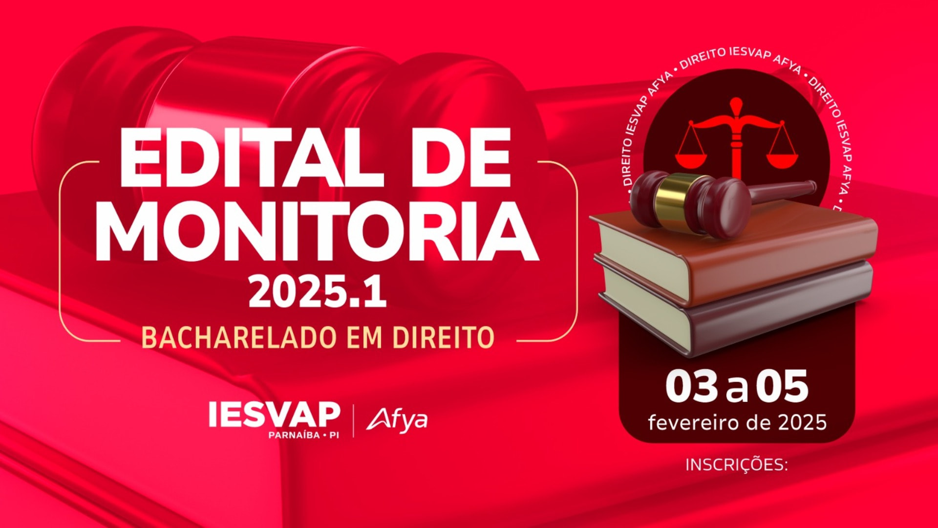 Edital de monitoria Direito 2025.1