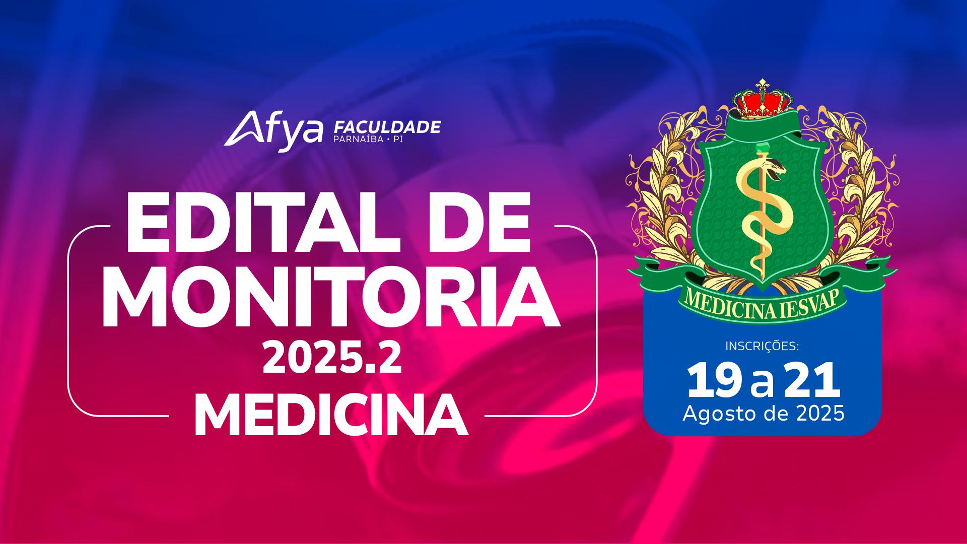 Edital de monitoria Medicina 2025.2