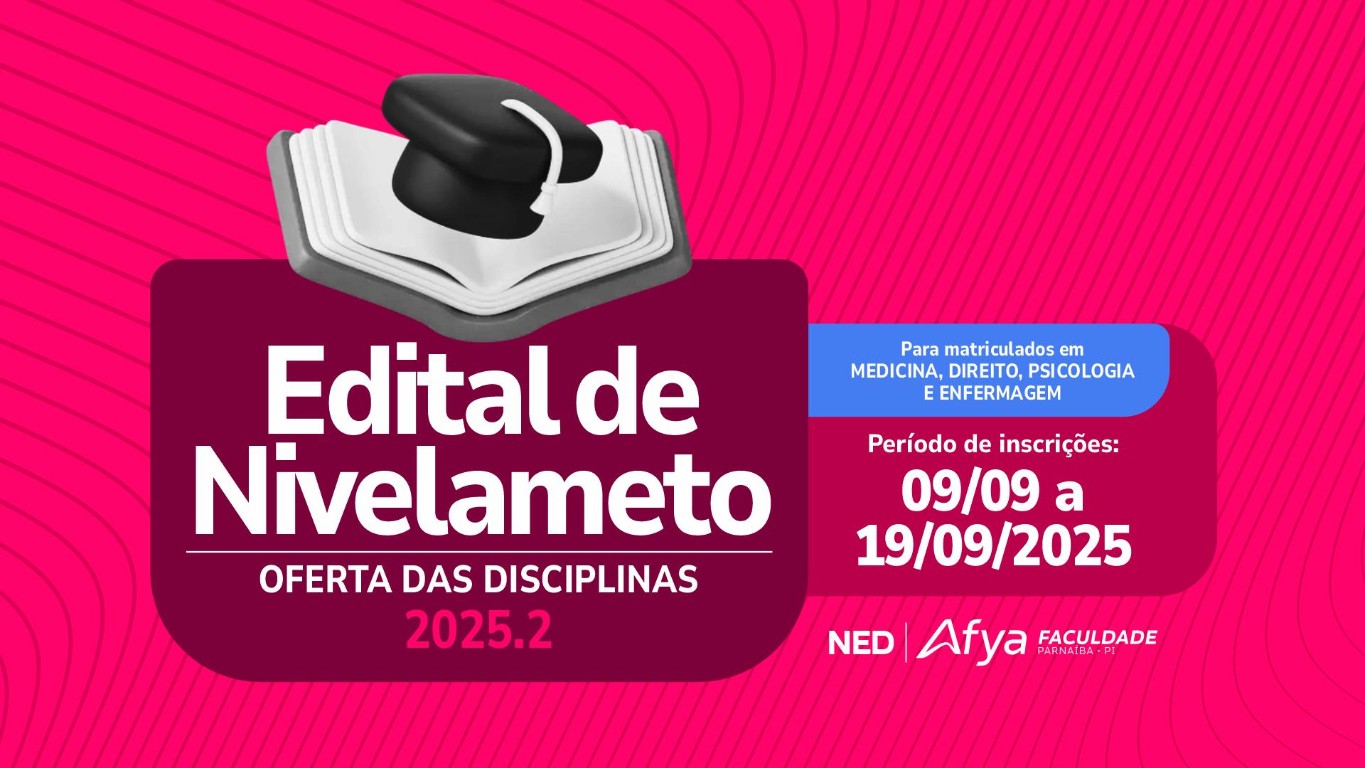 Edital de oferta das disciplinas de nivelamento – 2025.2