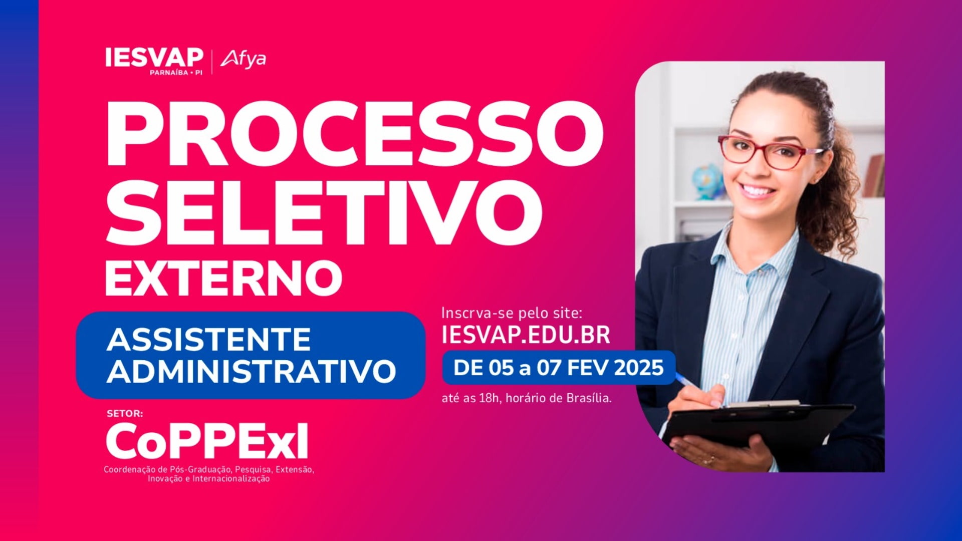 EDITAL EXTERNO Nº 01 PROCESSO SELETIVO SELEÇÃO SIMPLIFICADA PARA CONTRATAÇÃO DE ASSISTENTE ADMINISTRATIVO – COPPEXI