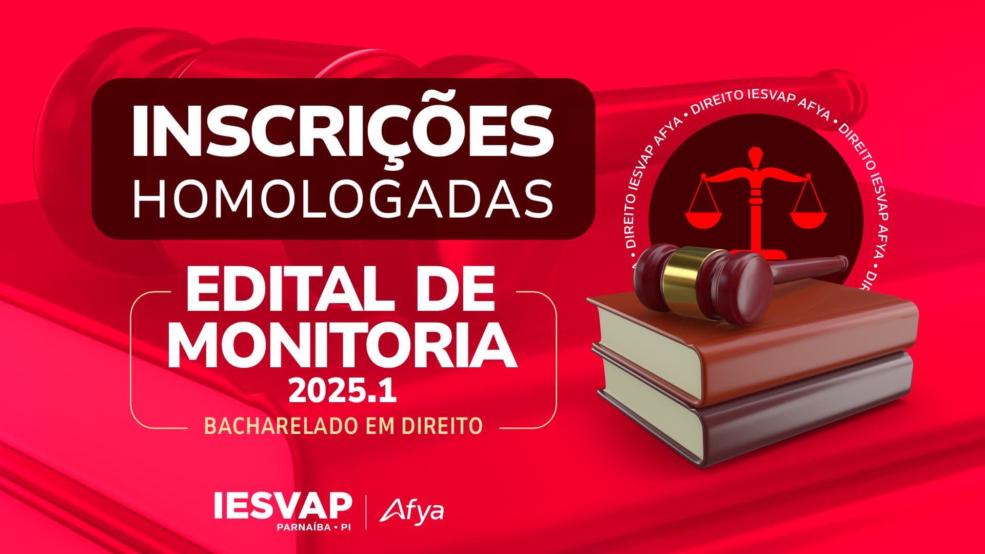 Lista de inscrições homologadas - monitoria 2025.1 Curso de Direito