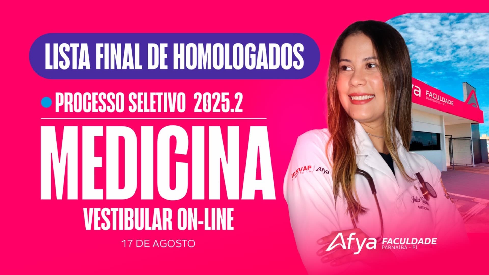 Lista final de inscrições homologadas - 3° vestibular online Medicina 2025.2