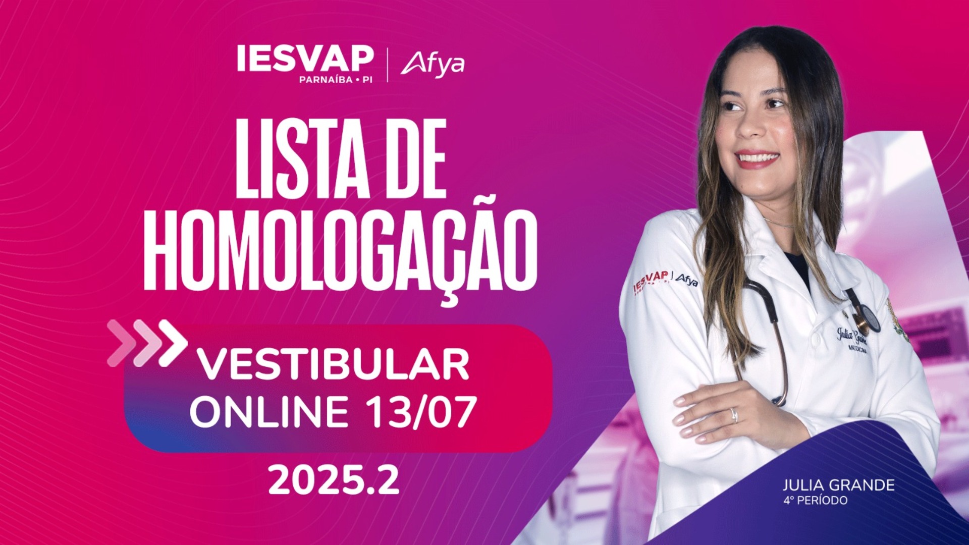Lista preliminar de inscrições homologadas - 2° vestibular online Medicina 2025.2