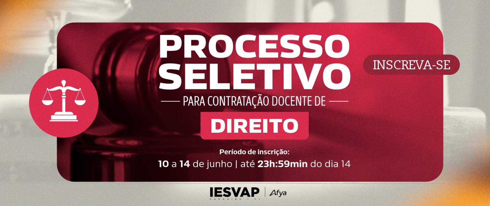 Processo seletivo para seleção docente do curso de Direito