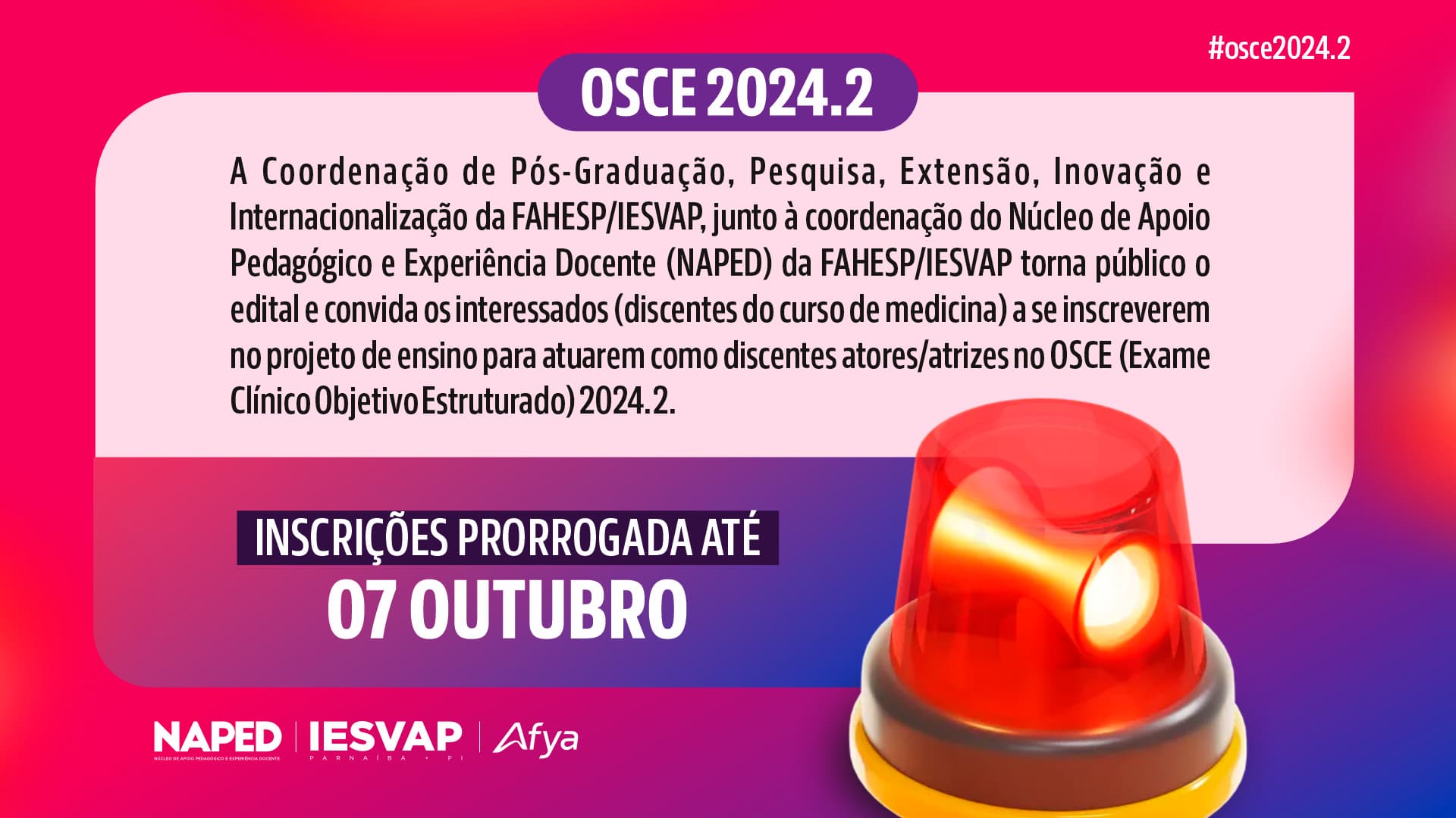Projeto de ensino desenvolvimento discente para atuação como ator/atriz do OSCE.