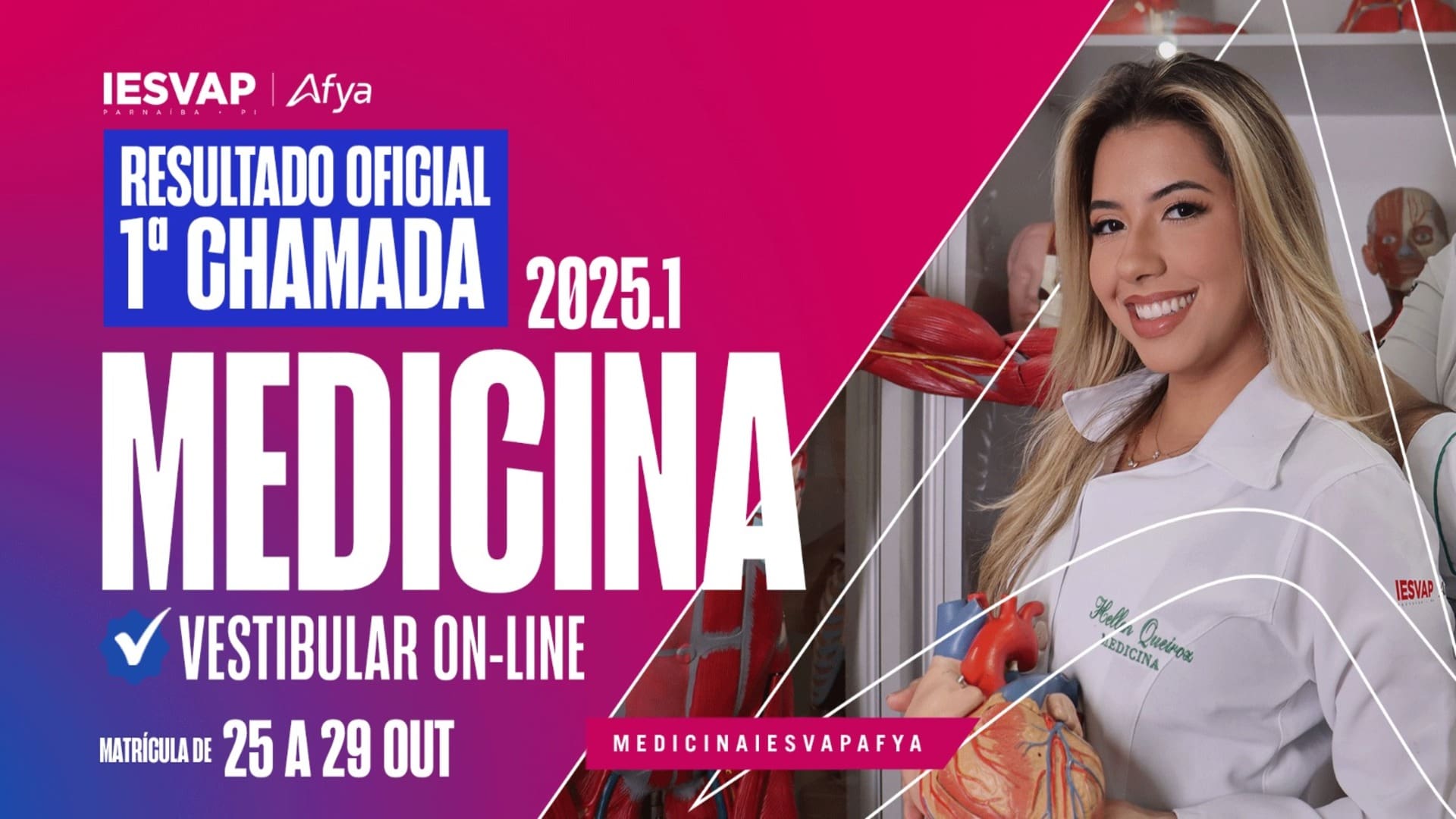 Resultado final 1° chamada PS de Medicina 2025.1 - Modalidade online