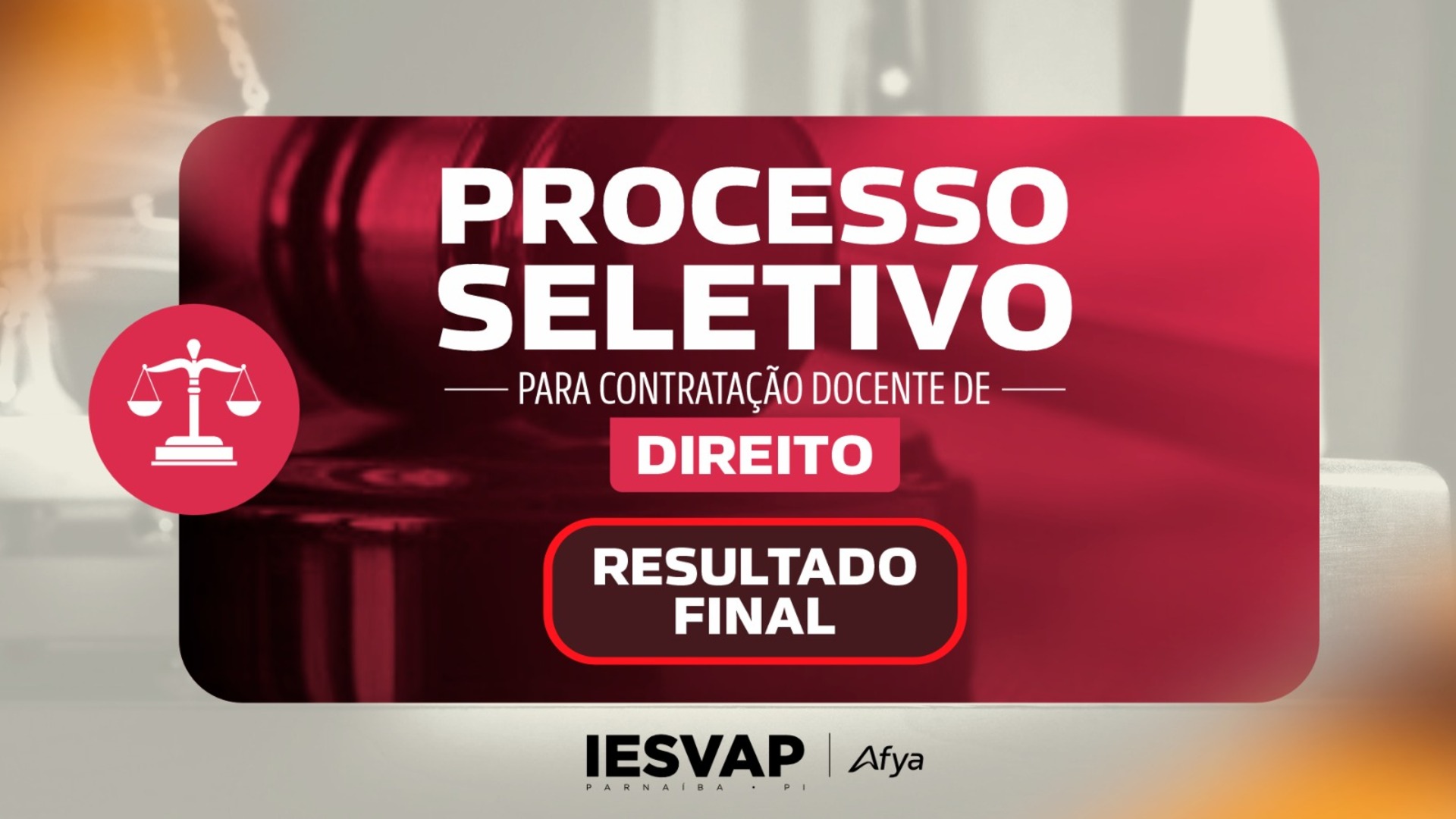 Resultado final docente de Direito