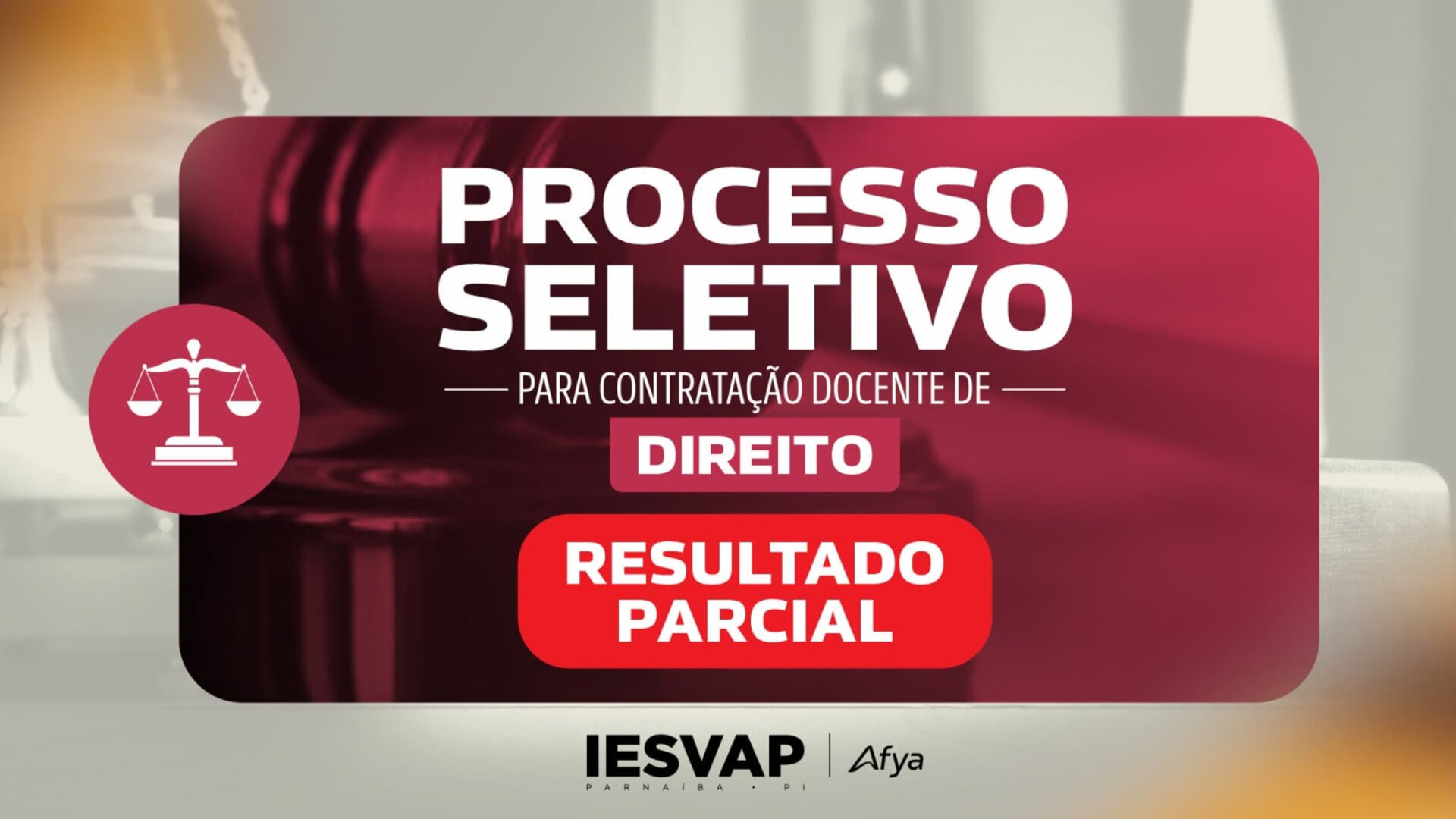 Resultado parcial docente de Direito
