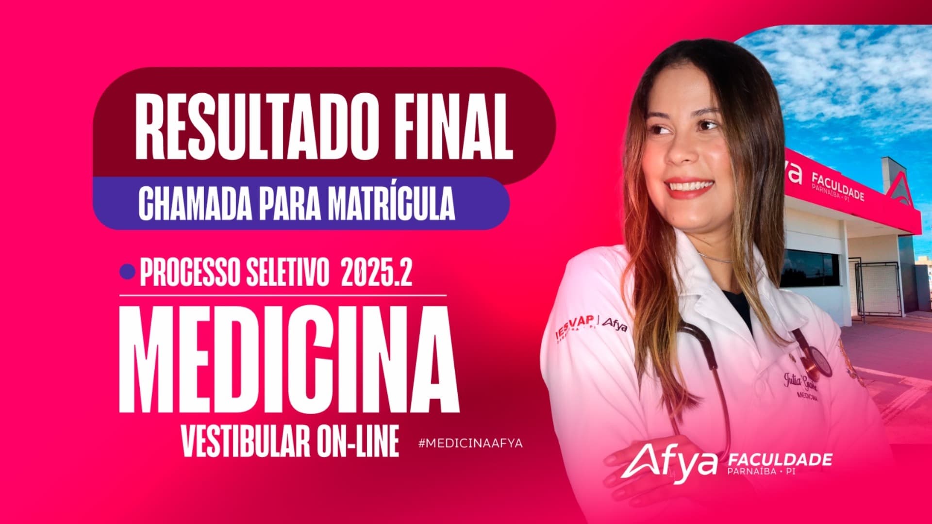 Resultado Final e chamada para matrícula 3° Vestibular Online Medicina 2025.2