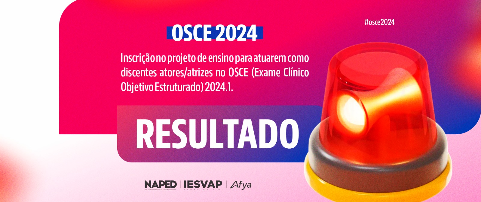 Resultado das inscrições para atores e atrizes no OSCE 2024.1
