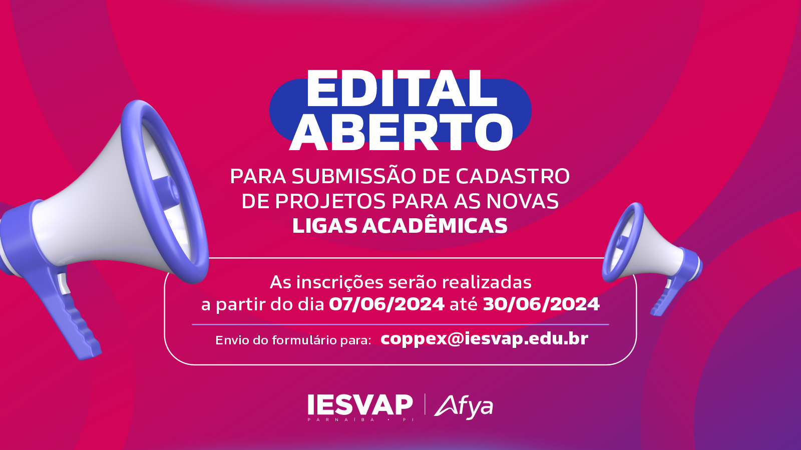 Submissão de cadastro de projetos para as novas Ligas Acadêmicas.