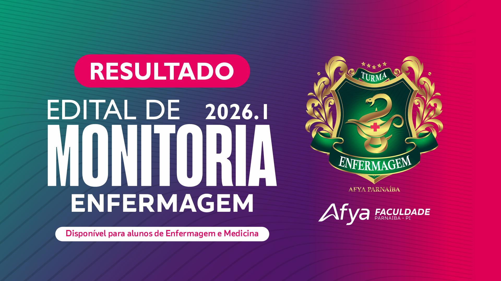 Resultado final seleção de monitoria 2026.1