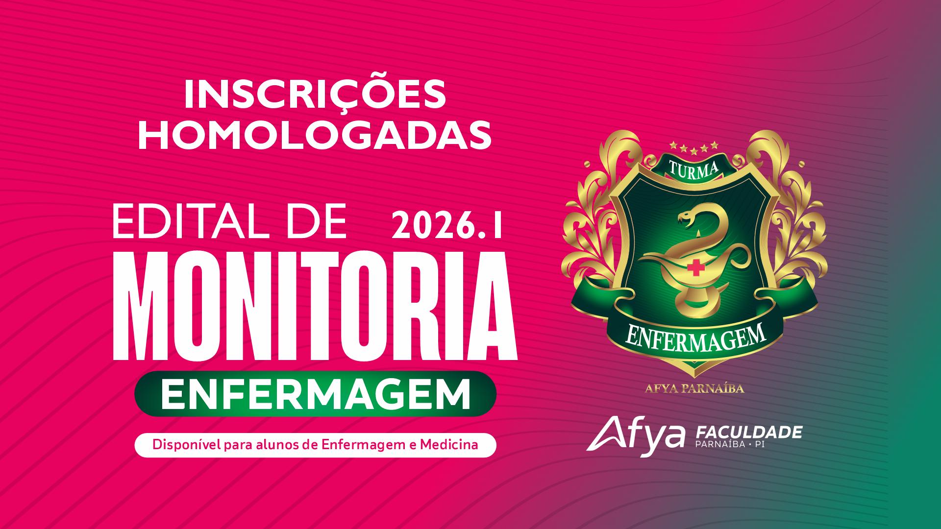 Inscrições homologadas - monitoria de Enfermagem