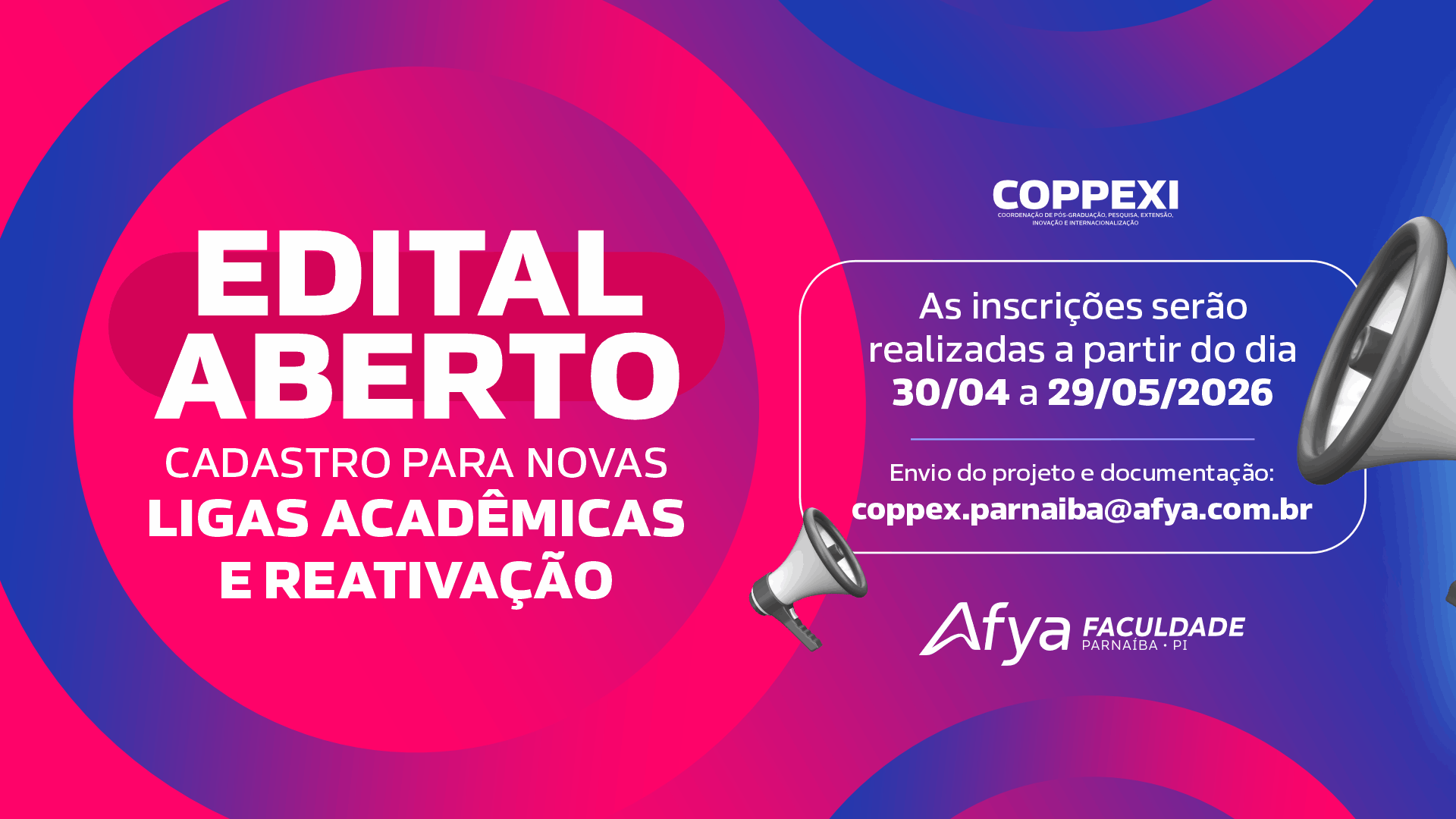 Edital de Ligas Acadêmicas 2026 – Afya Parnaíba