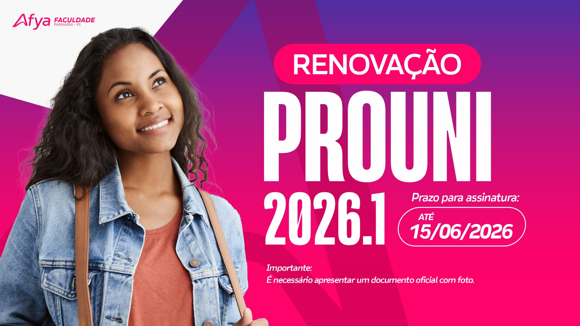 Assinatura do Termo Coletivo de Renovação de Bolsa Prouni 2026.1