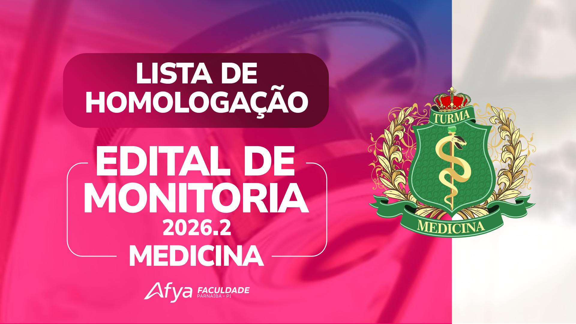 Edital de monitoria 02/2026 – lista de homologação