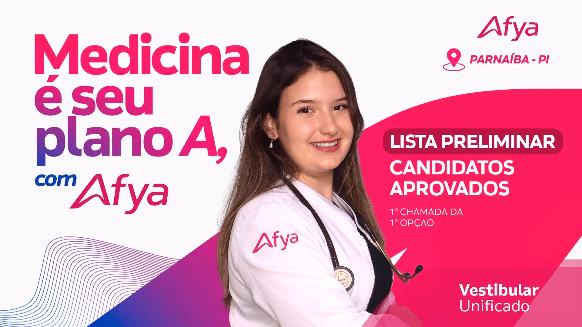 Lista preliminar de candidatos aprovados no vestibular unificado Afya